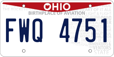 OH license plate FWQ4751