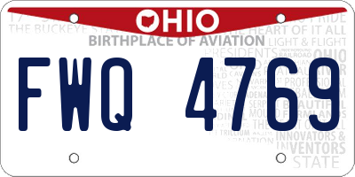 OH license plate FWQ4769
