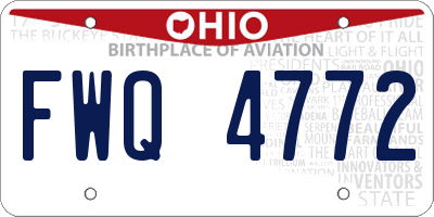 OH license plate FWQ4772