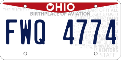 OH license plate FWQ4774