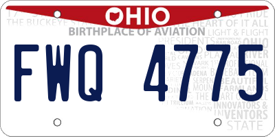 OH license plate FWQ4775
