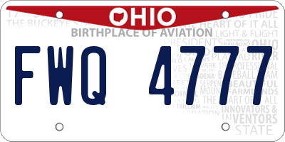 OH license plate FWQ4777