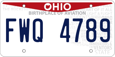 OH license plate FWQ4789