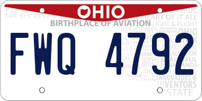 OH license plate FWQ4792