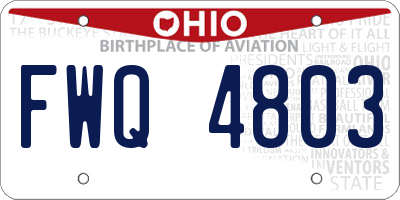 OH license plate FWQ4803