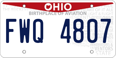OH license plate FWQ4807