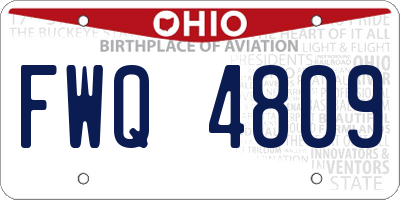 OH license plate FWQ4809