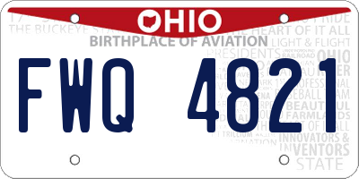 OH license plate FWQ4821