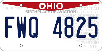OH license plate FWQ4825