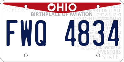 OH license plate FWQ4834