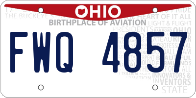 OH license plate FWQ4857