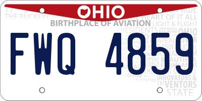 OH license plate FWQ4859