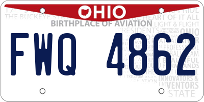 OH license plate FWQ4862