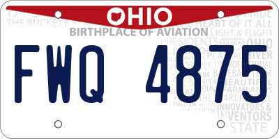 OH license plate FWQ4875
