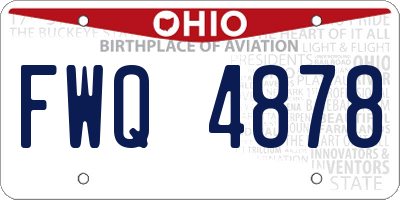 OH license plate FWQ4878