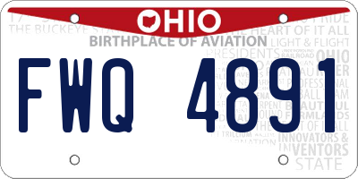 OH license plate FWQ4891