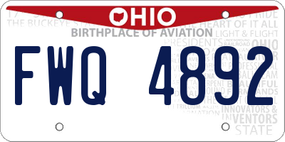 OH license plate FWQ4892