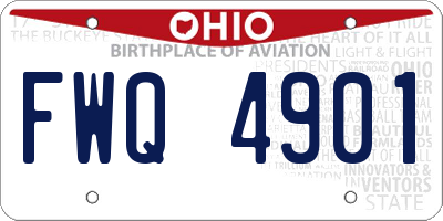 OH license plate FWQ4901