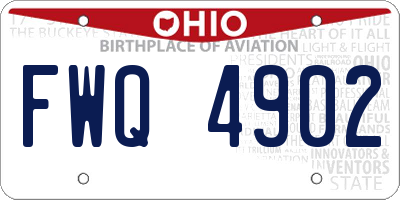 OH license plate FWQ4902