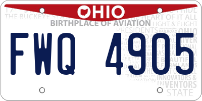 OH license plate FWQ4905