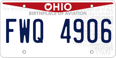 OH license plate FWQ4906
