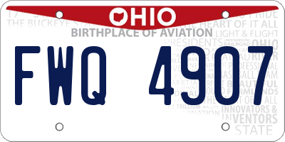 OH license plate FWQ4907