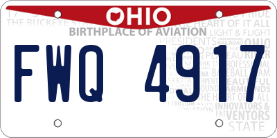 OH license plate FWQ4917