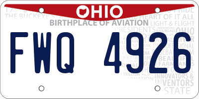 OH license plate FWQ4926