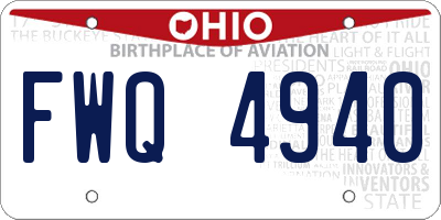 OH license plate FWQ4940