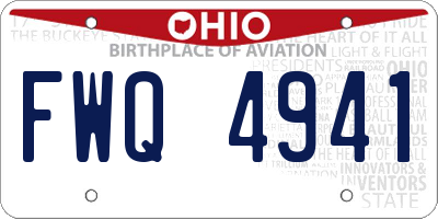 OH license plate FWQ4941