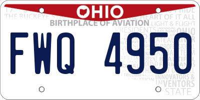 OH license plate FWQ4950