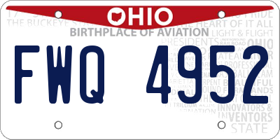 OH license plate FWQ4952