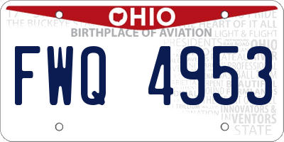 OH license plate FWQ4953