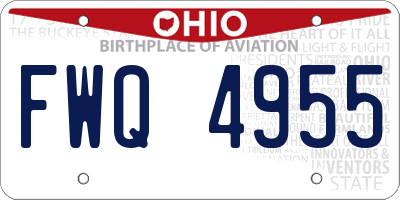 OH license plate FWQ4955