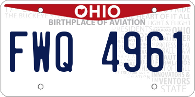 OH license plate FWQ4961