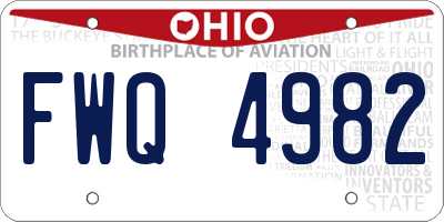 OH license plate FWQ4982