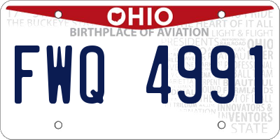 OH license plate FWQ4991