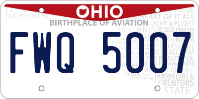 OH license plate FWQ5007