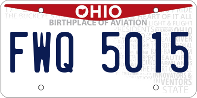 OH license plate FWQ5015
