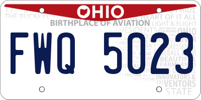 OH license plate FWQ5023
