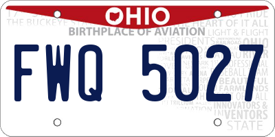 OH license plate FWQ5027