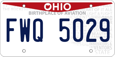 OH license plate FWQ5029