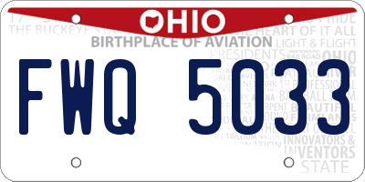 OH license plate FWQ5033