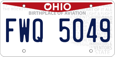 OH license plate FWQ5049