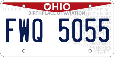 OH license plate FWQ5055
