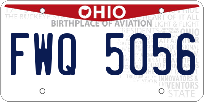 OH license plate FWQ5056