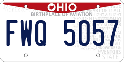 OH license plate FWQ5057