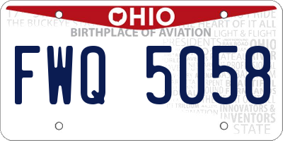OH license plate FWQ5058