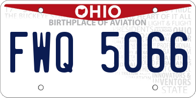 OH license plate FWQ5066