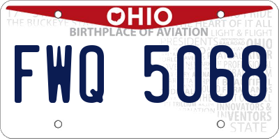 OH license plate FWQ5068
